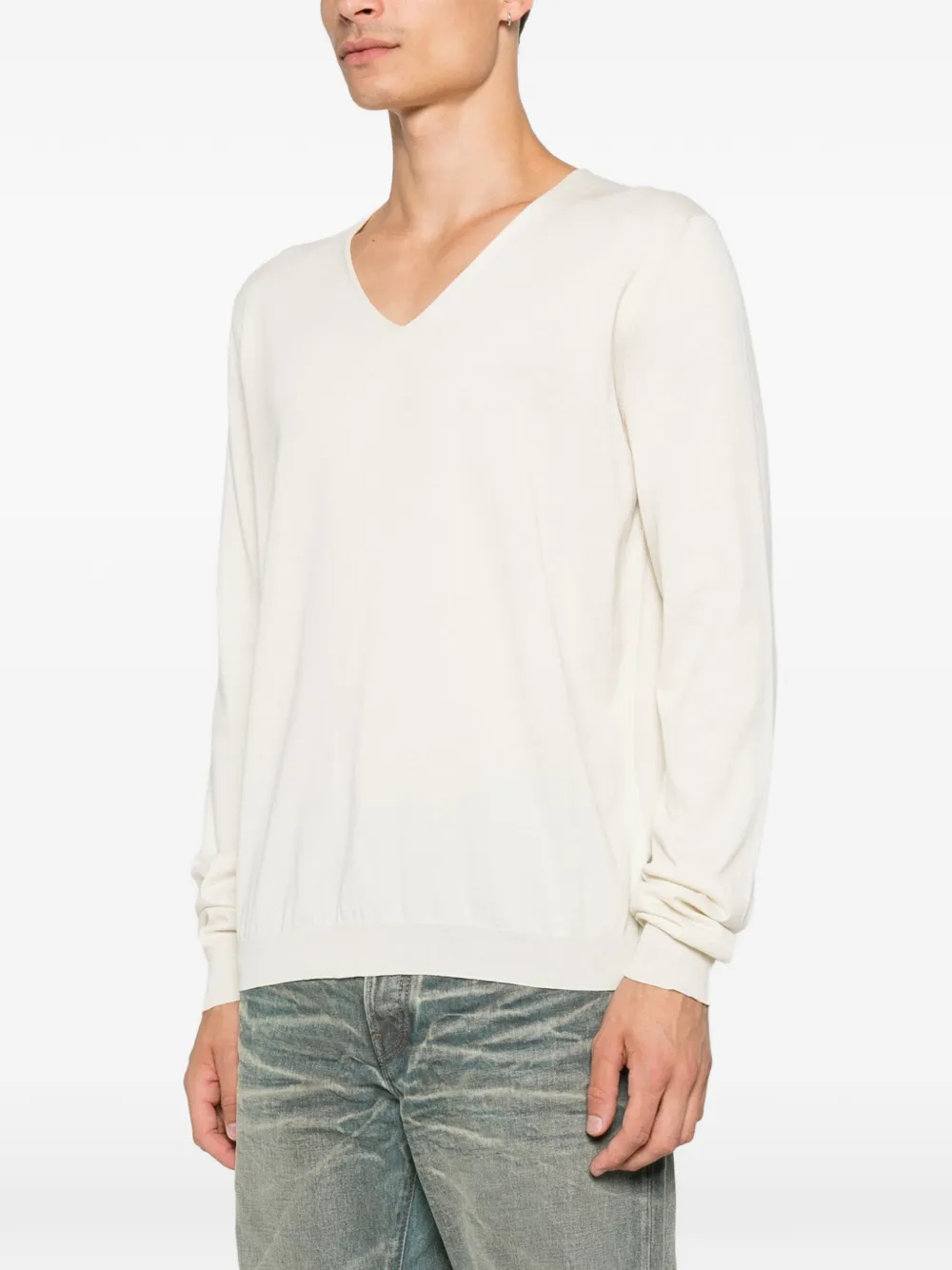 Maison Margiela Trui met V-hals Beige