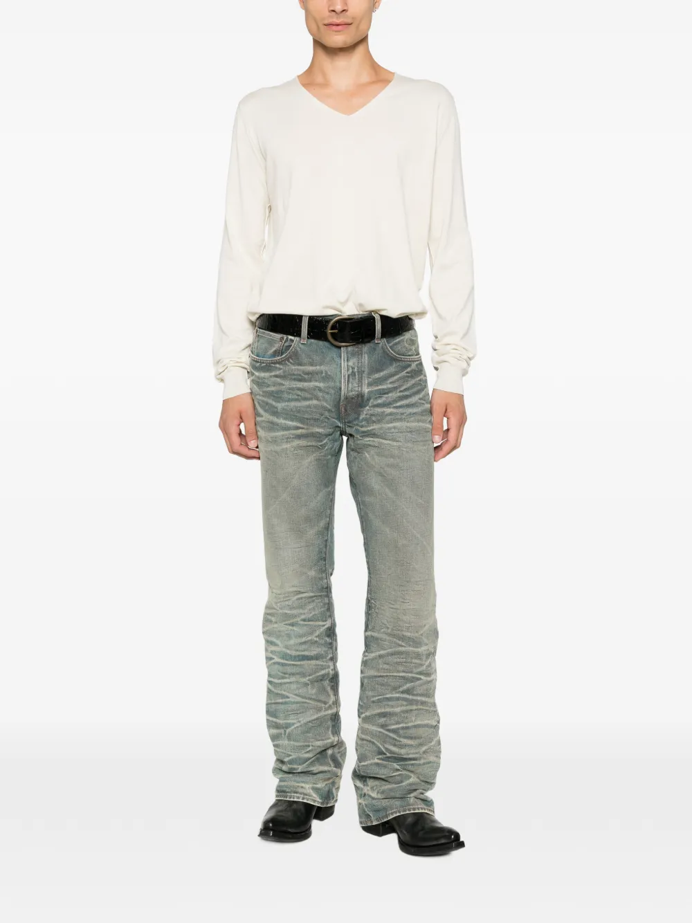 Maison Margiela Trui met V-hals Beige