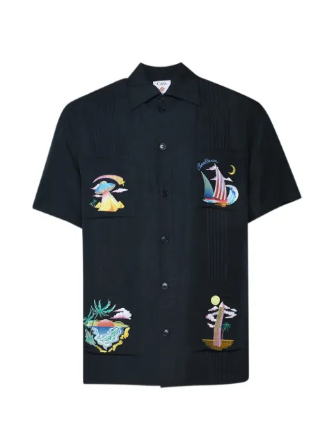 Casablanca dark grey Phantasmagoria embroidered short sleeve shirt