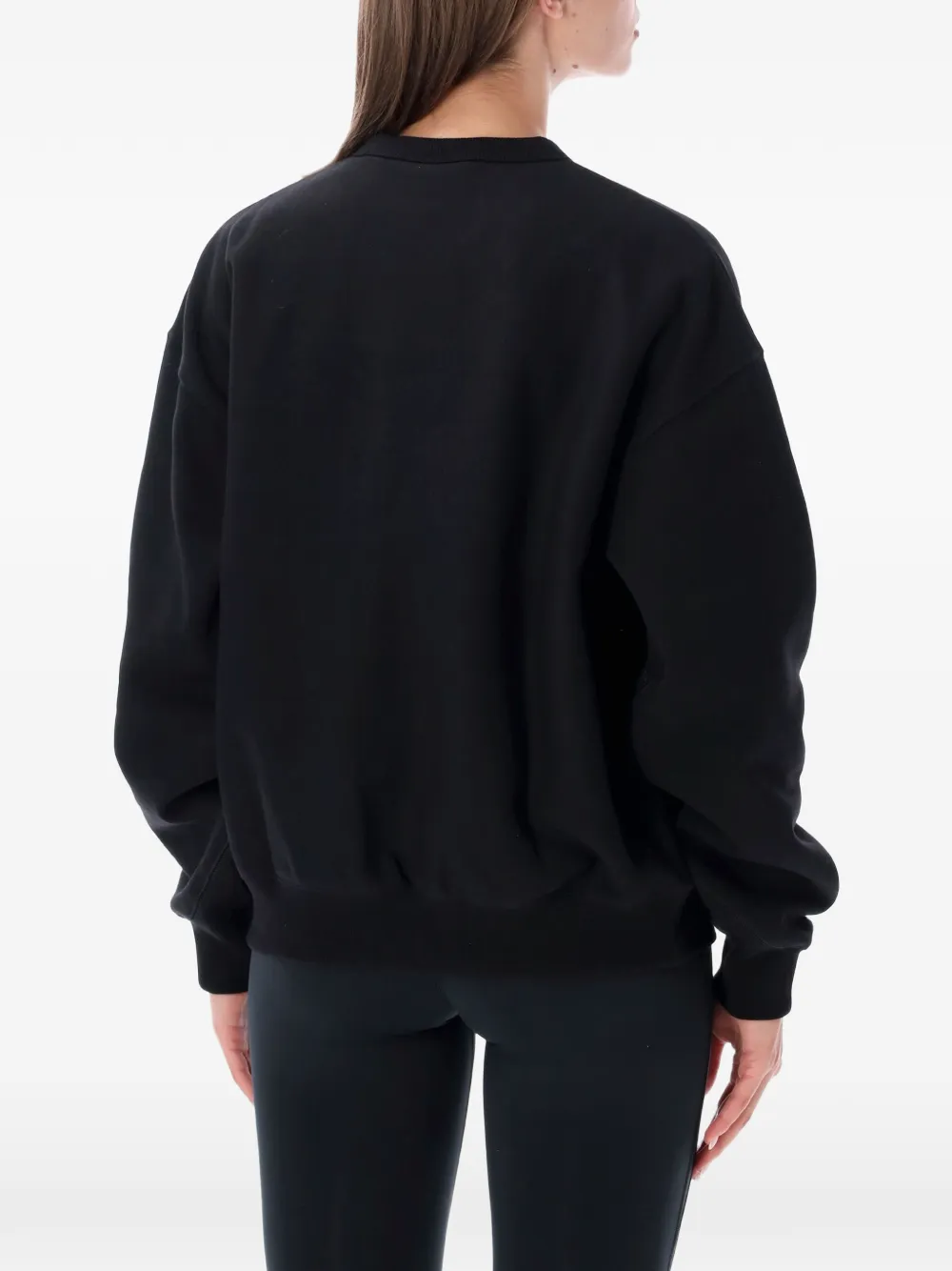 Nike Studio logo-embroidered crew-neck sweatshirt Zwart