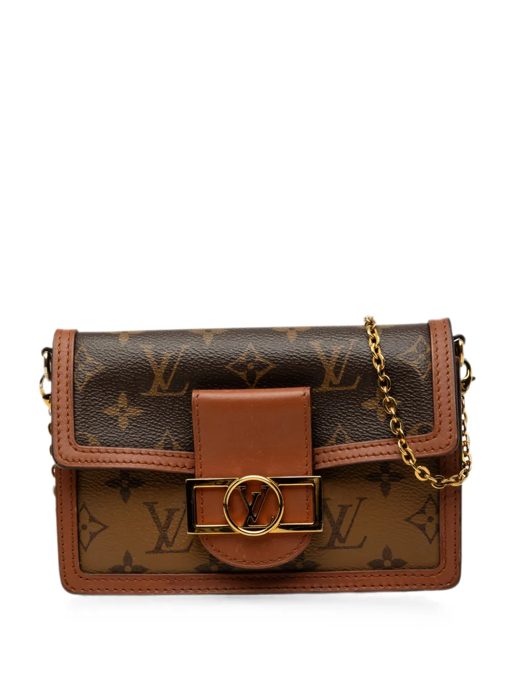 Louis Vuitton Pre-Owned 2020 Monogram Reverse Dauphine Wallet on Chain crossbody bag - Braun