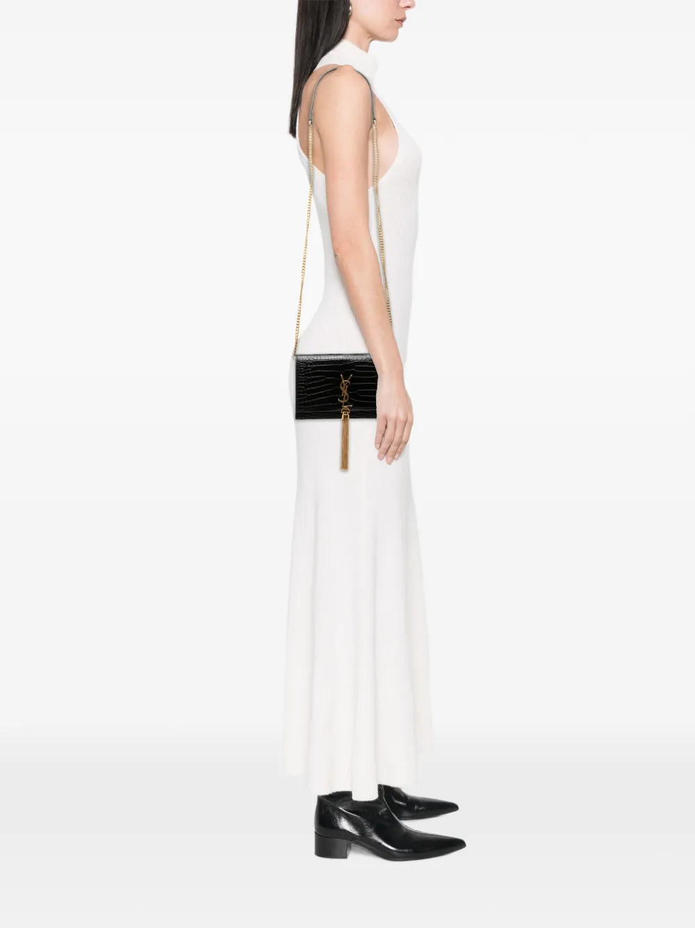 Saint Laurent Pre-Owned 2018 スモール クロコエンボス レザー