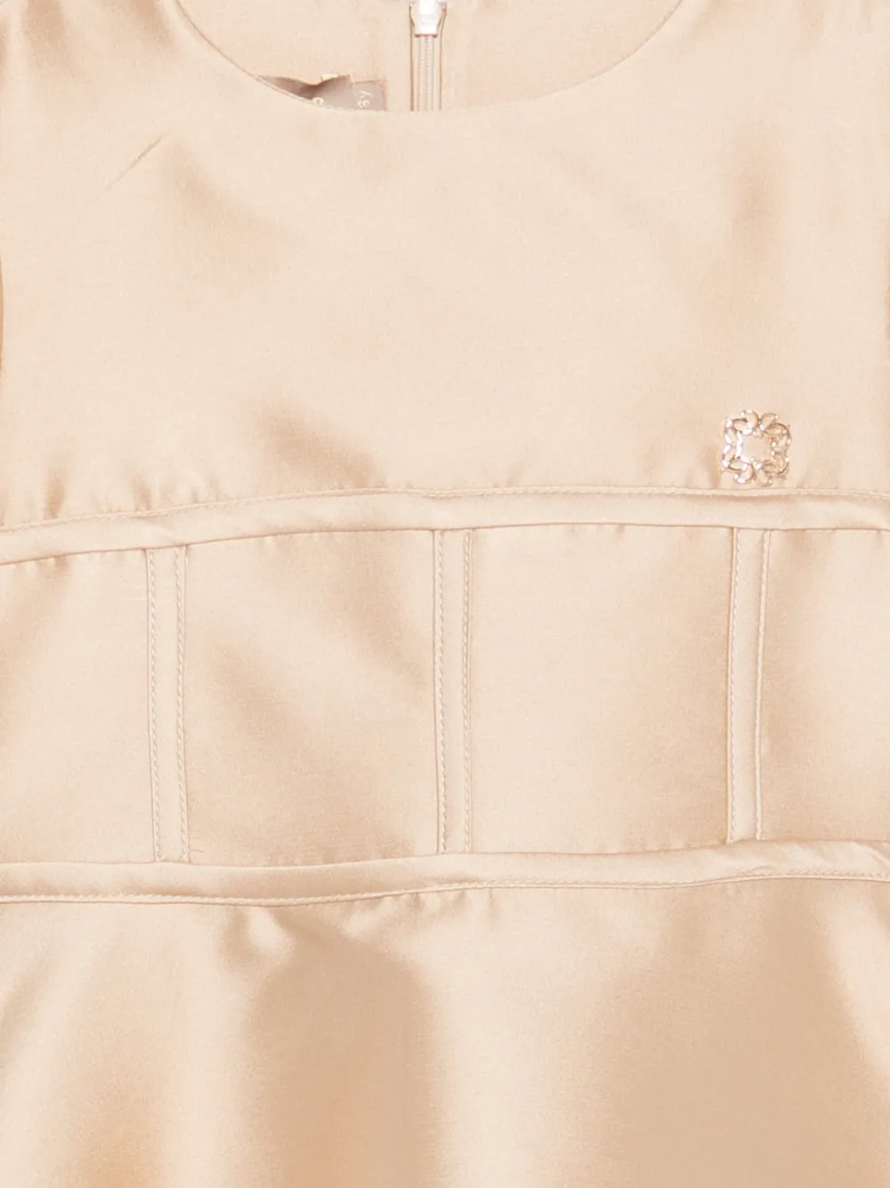 ELIE SAAB JUNIOR Flared jurk met logoplakkaat Beige