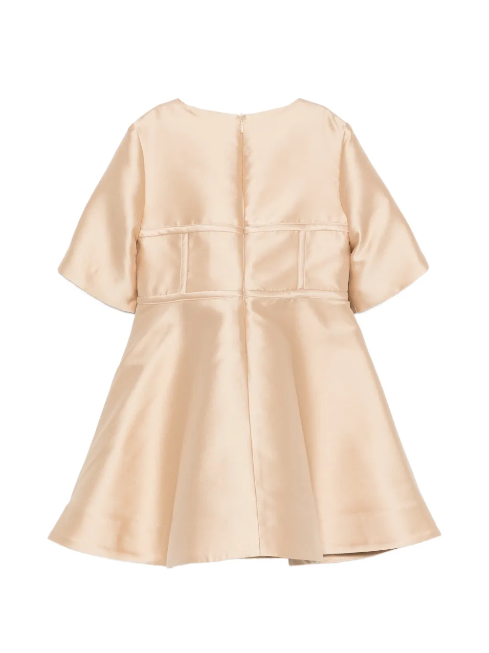 ELIE SAAB JUNIOR Flared jurk met logoplakkaat Beige