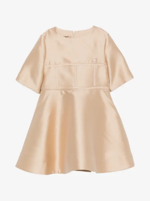 ELIE SAAB JUNIOR logo-plaque flared dress