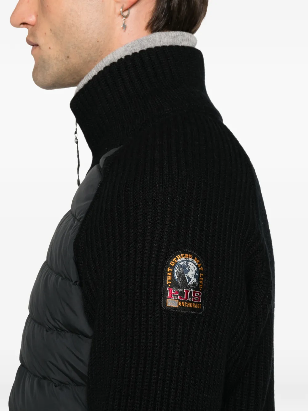 Parajumpers Gewatteerd jack met rits en vlakken Zwart