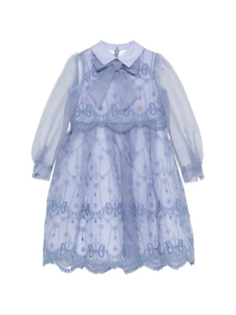 ELIE SAAB JUNIOR bow-detail embroidered dress