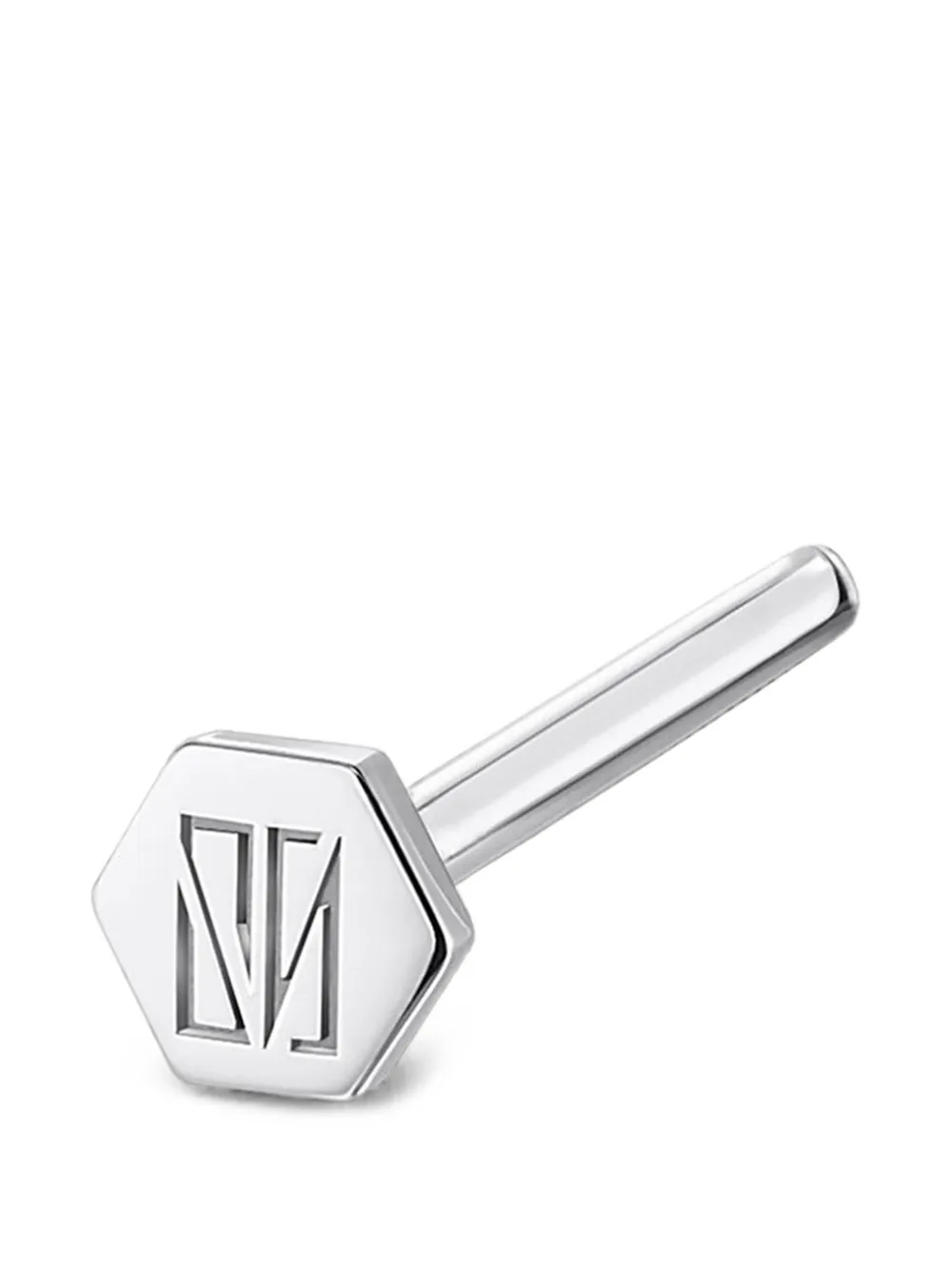 SABOTEUR threaded tube piercing earrings - Argento