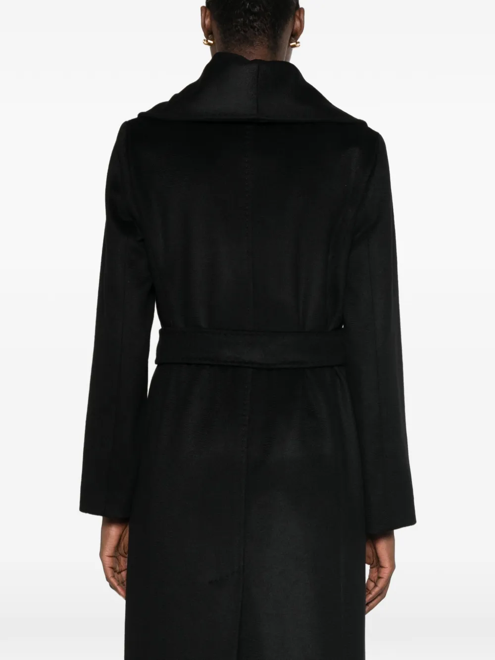 Max Mara Loriana mantel met ceintuur en lange mouwen Zwart