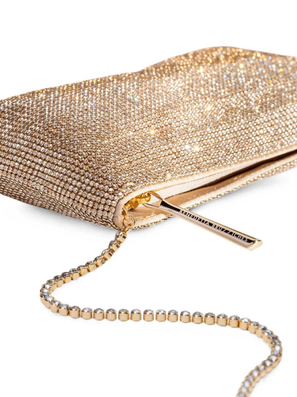 Benedetta Bruzziches Your Best Friend La Petite clutch verfraaid met kristallen Goud