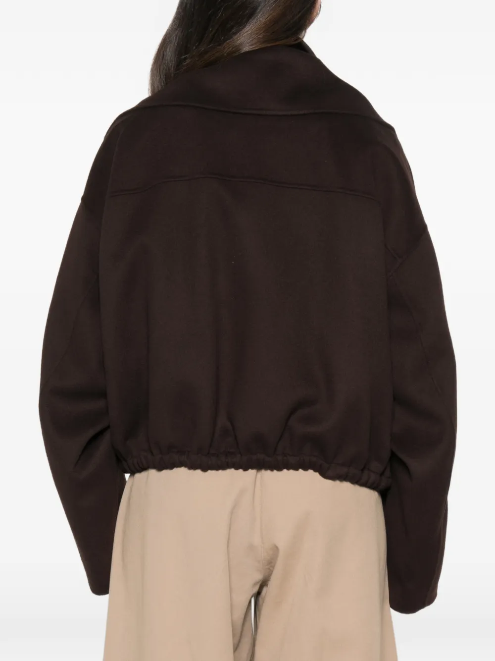 Sportmax Jack met elastische zoom en gelaagde kraag Bruin