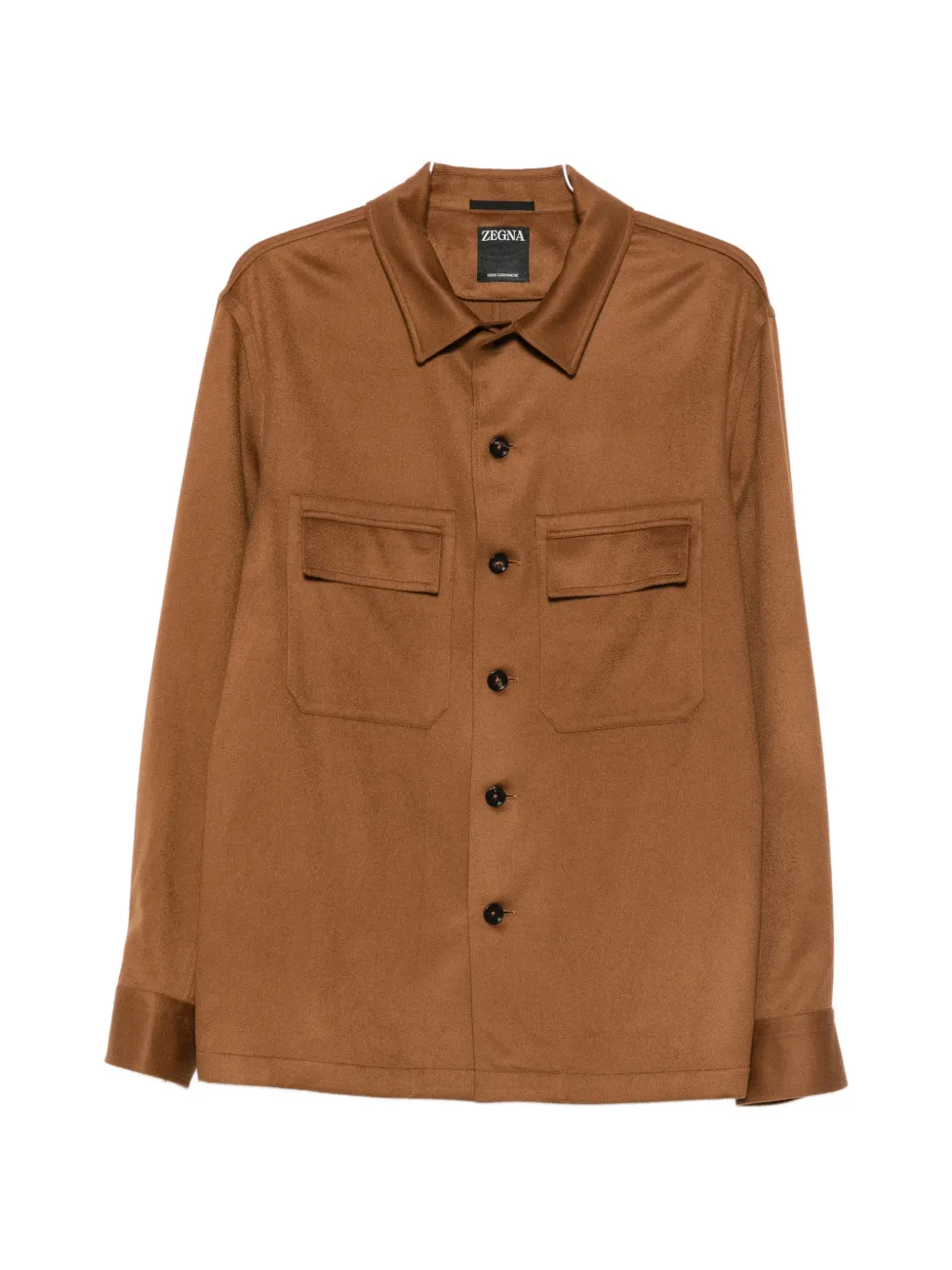 Zegna button-fastening flap-pocket shirt - Braun