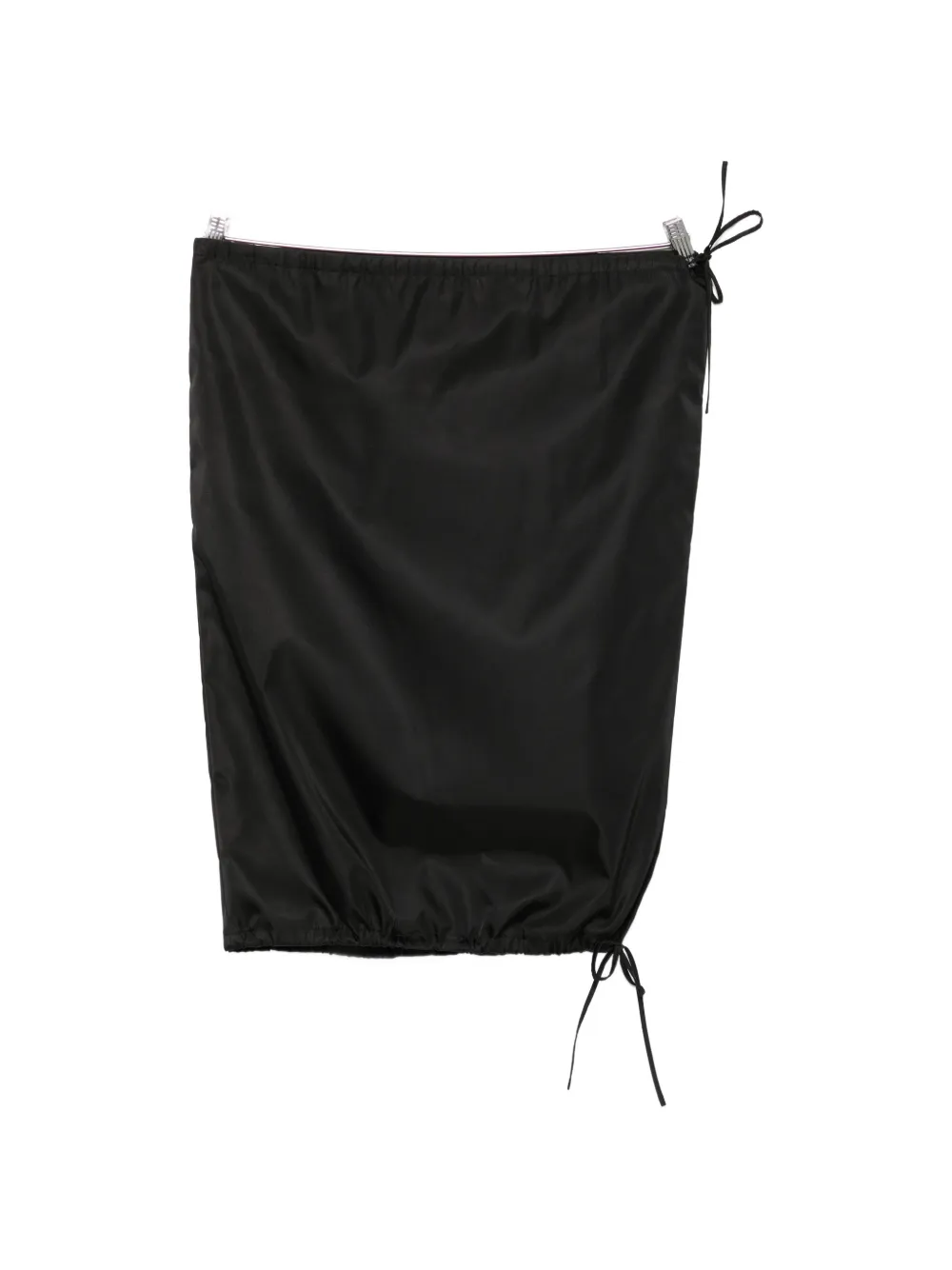 Prada drawstring-hem midi skirt - Nero