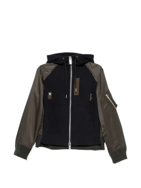 sacai panelled hooded jacket