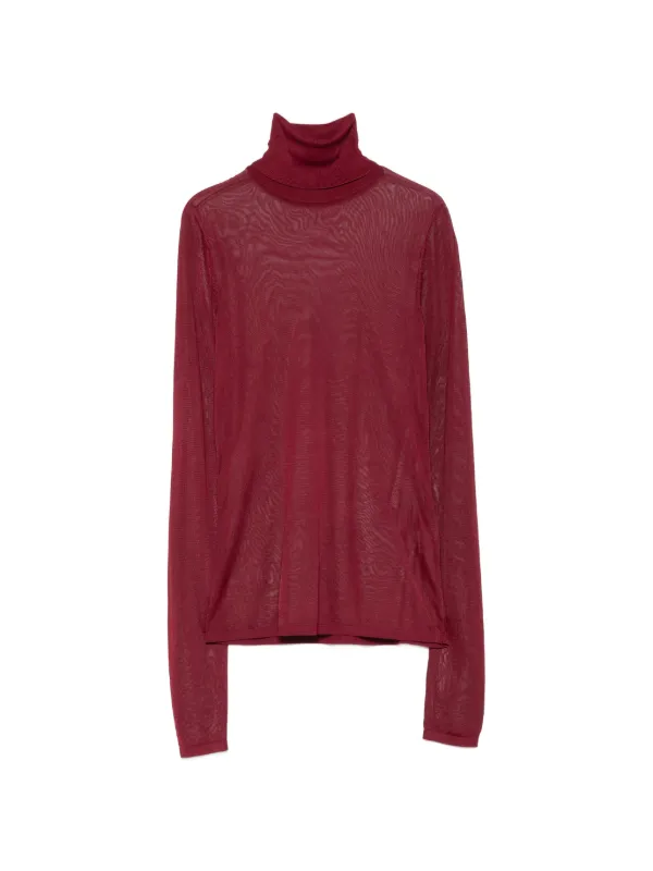 Zimmermann Fine-knit High-neck Sweater in Red