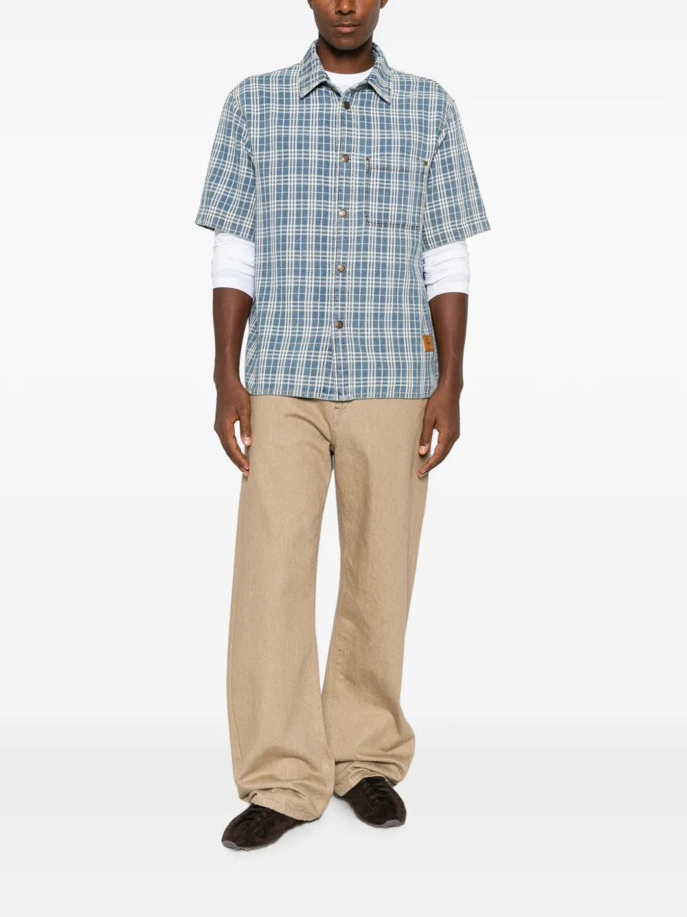 Burberry Geruit overhemd Blauw