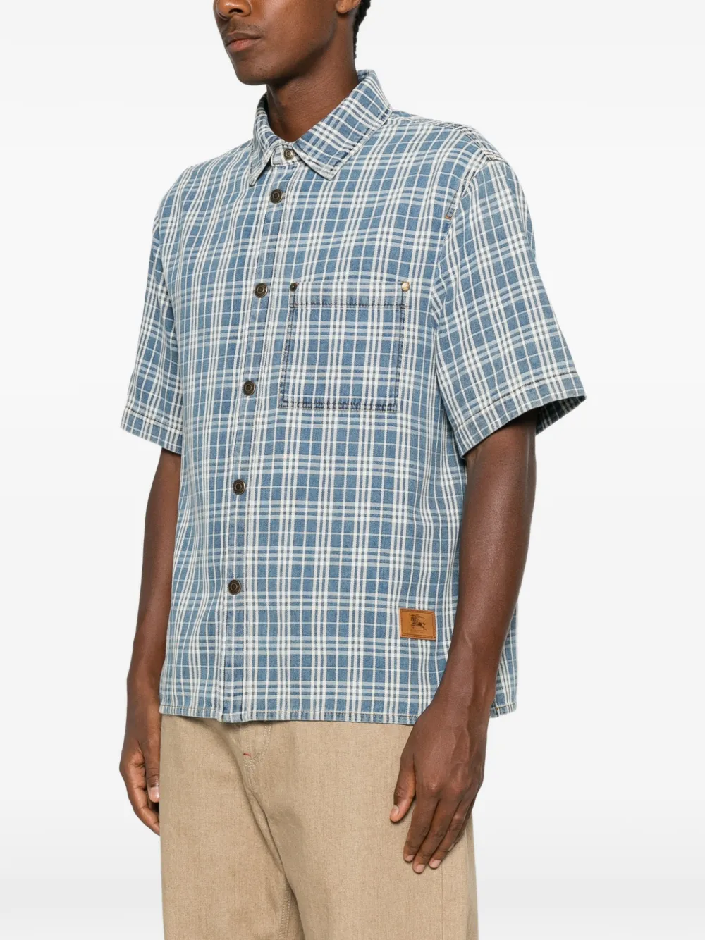 Burberry Geruit overhemd Blauw