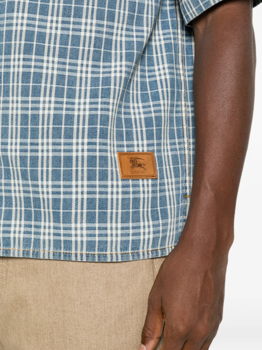 Burberry Geruit overhemd Blauw