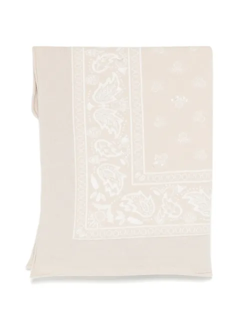 Barrie paisley-print knitted scarf
