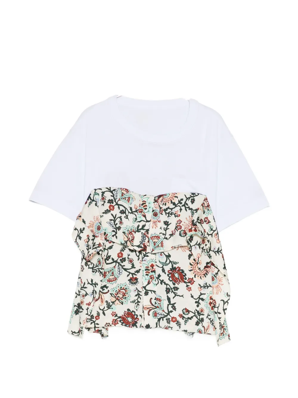 sacai floral-print ruffled T-shirt