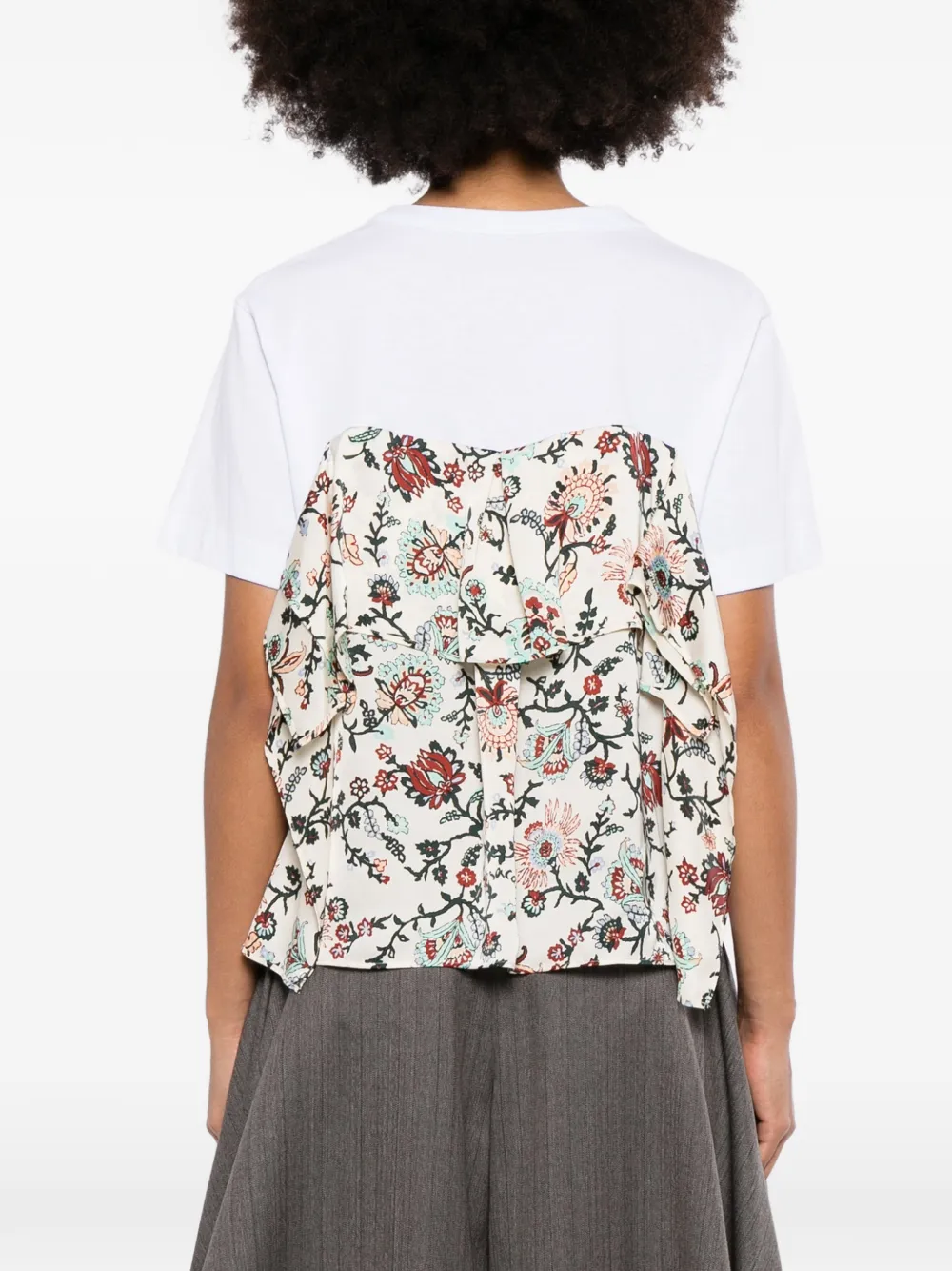 sacai T-shirt met ruches Wit