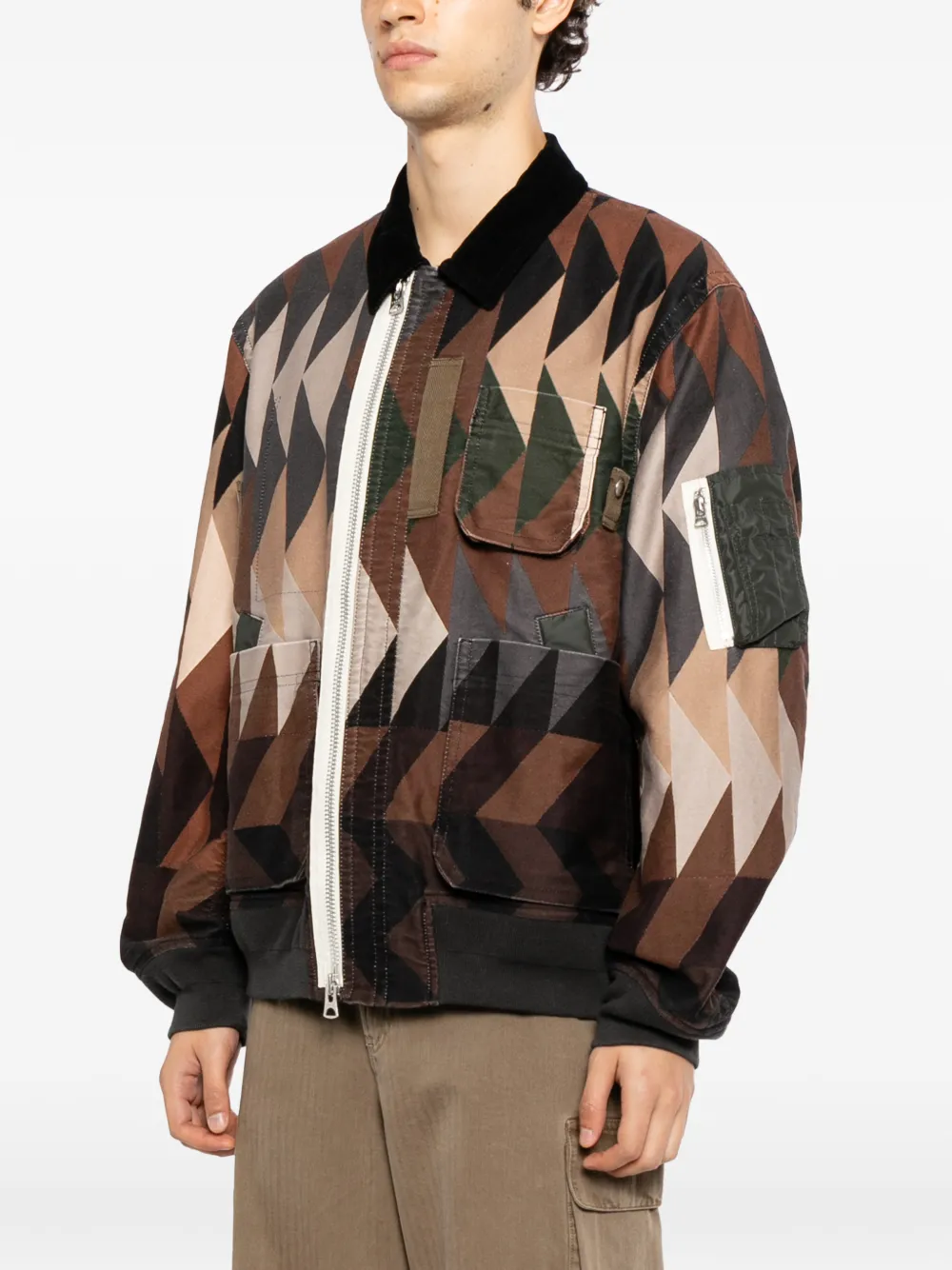 sacai x A.P.C. gewatteerd jack Bruin