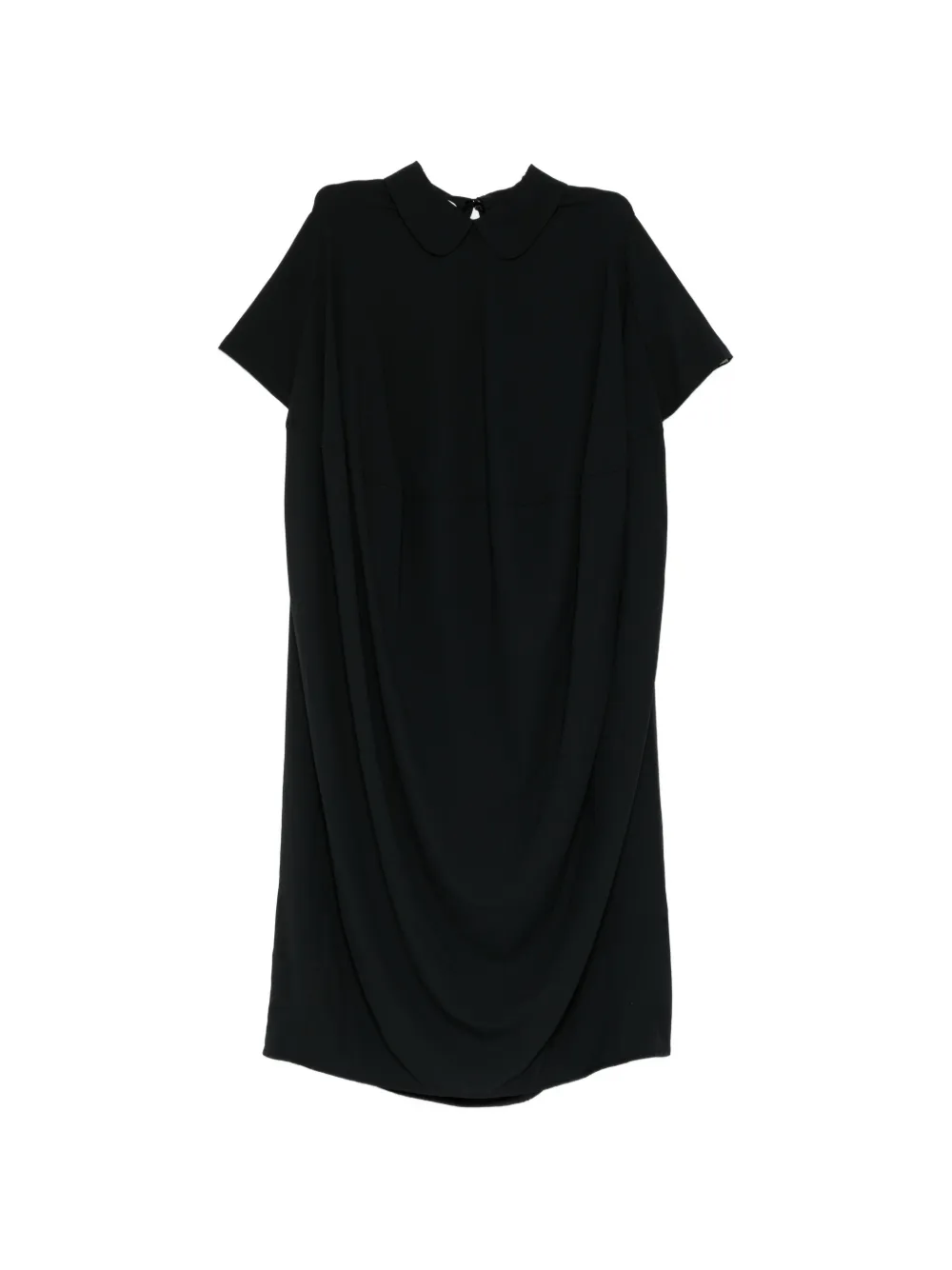 Melitta Baumeister Peter Pan Collar Draped Dress In Black