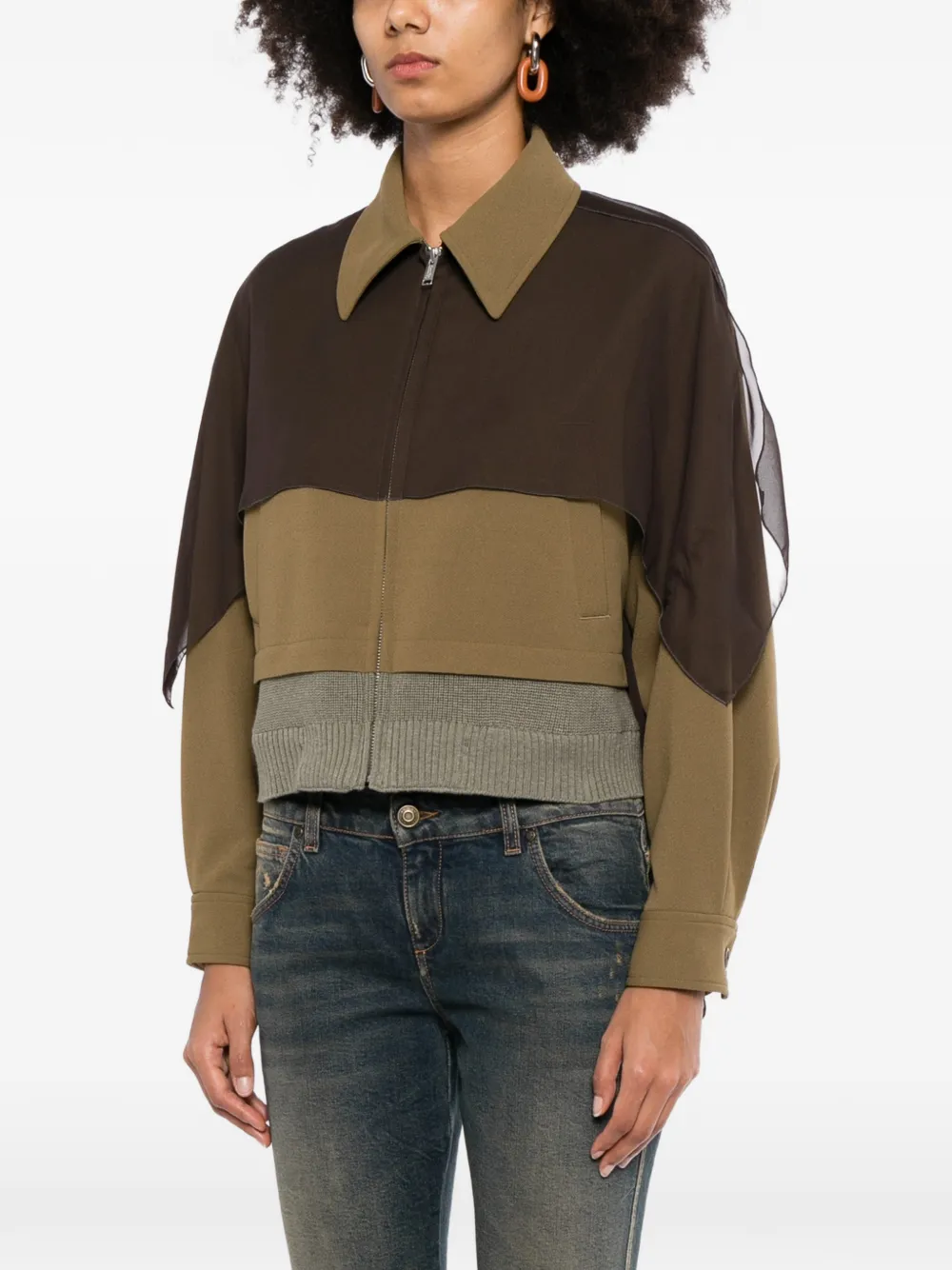 Undercover Jack met colourblocking en vlakken Bruin