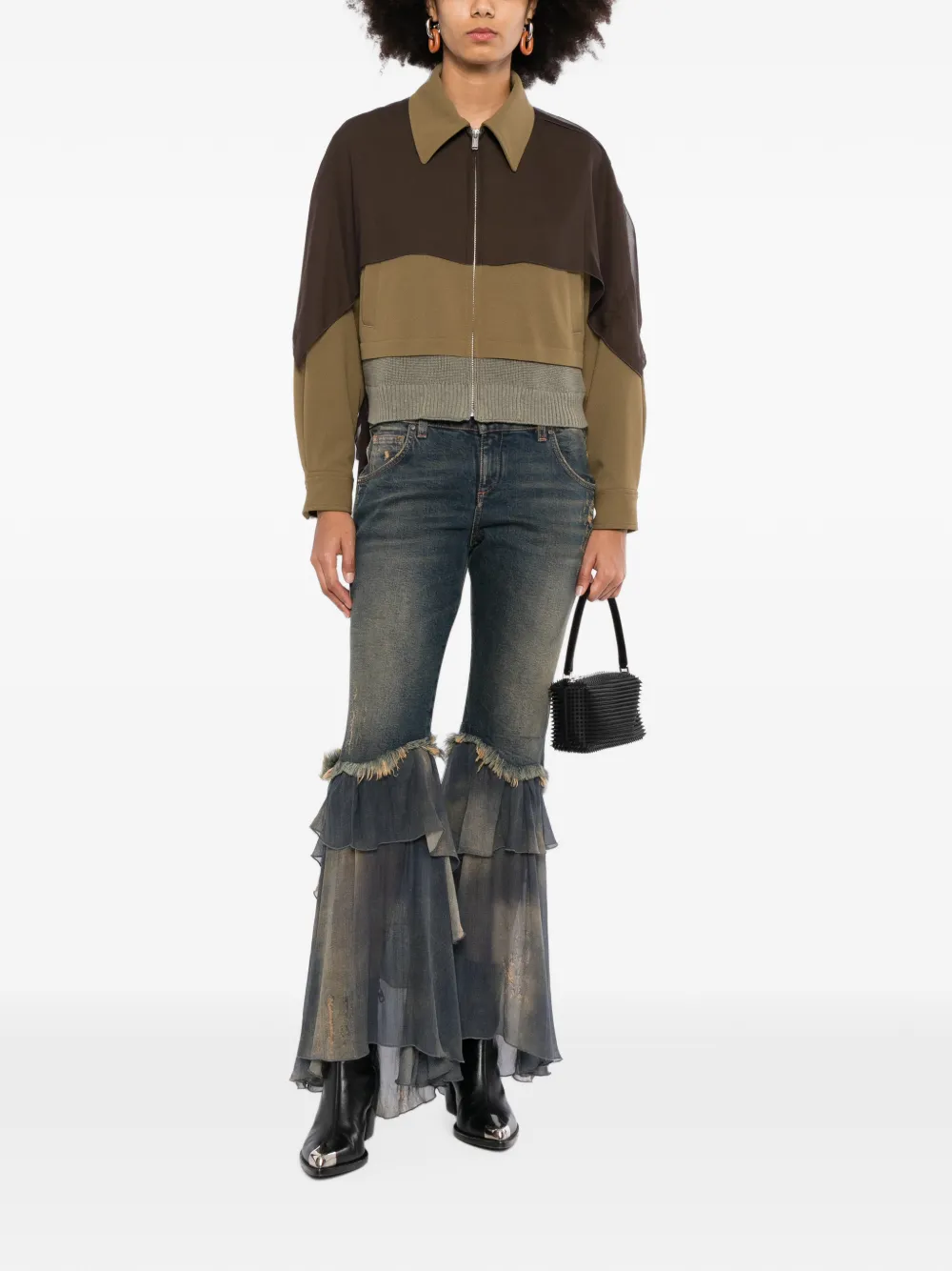 Undercover Jack met colourblocking en vlakken Bruin