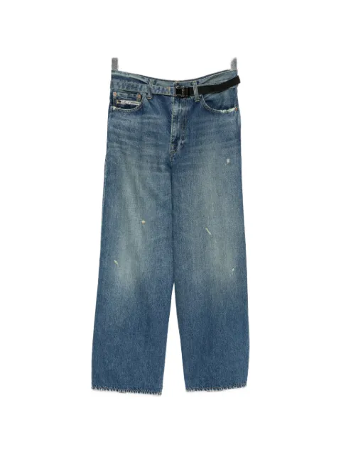 sacai zip-detail distressed jeans