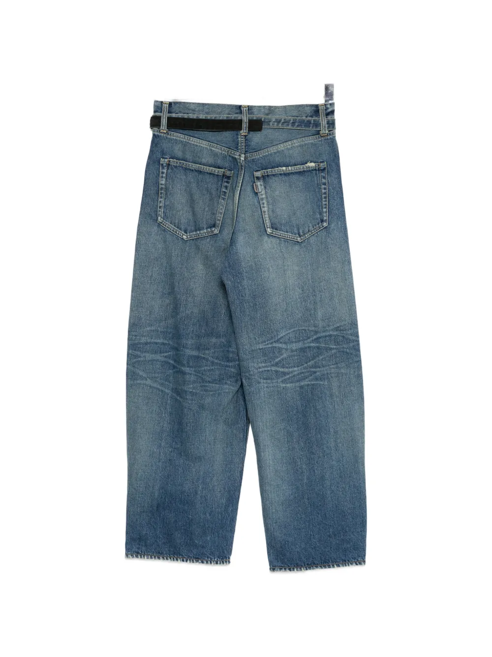 sacai Gerafelde jeans met ritsdetail Blauw