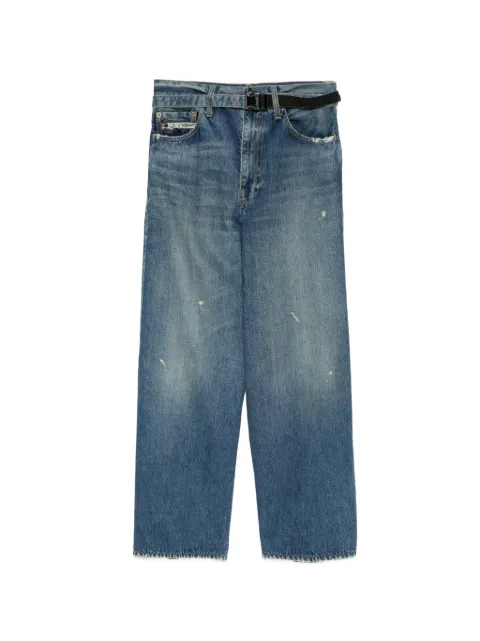 sacai zip-detail distressed jeans