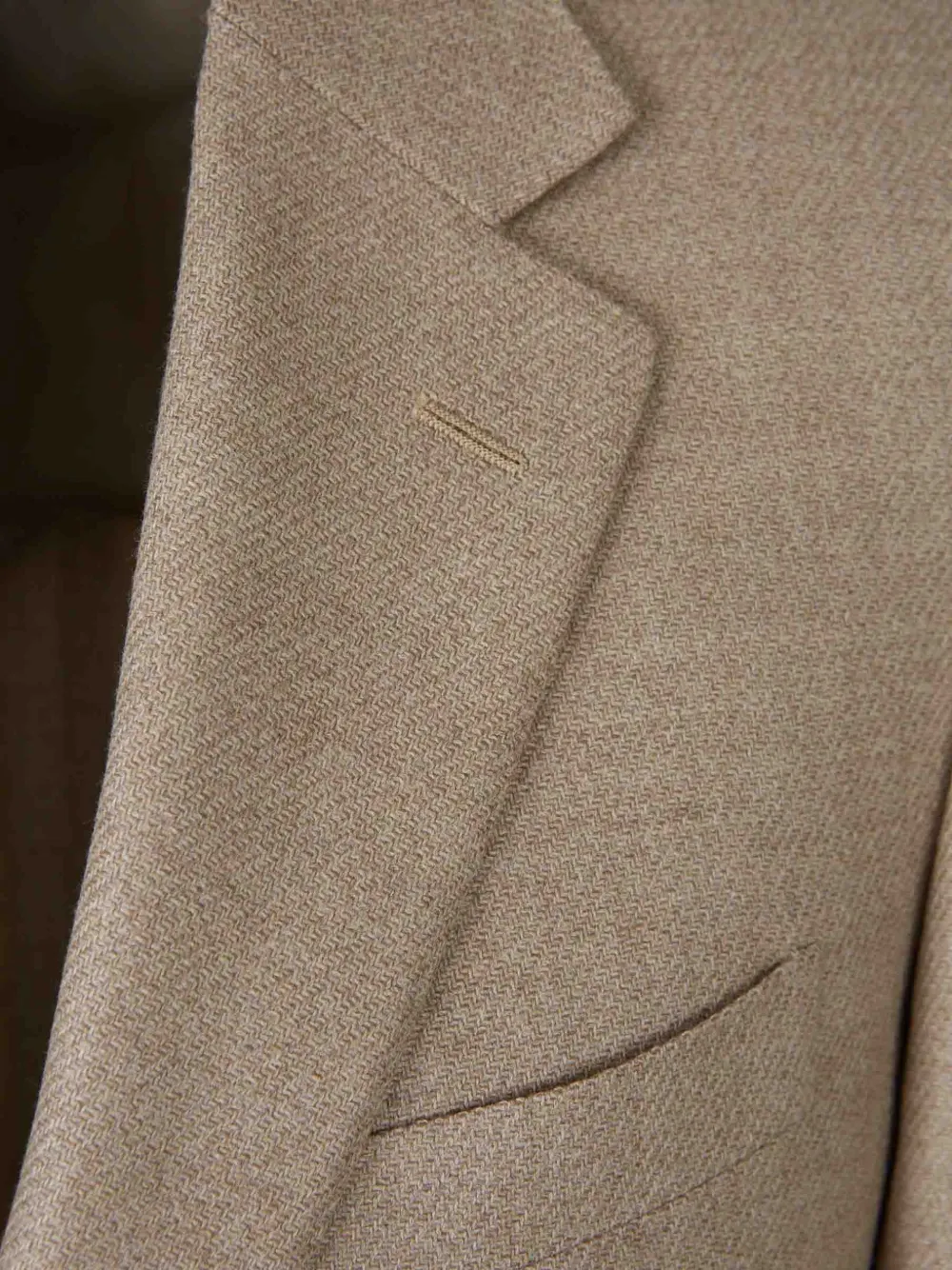 Canali Blazer met enkele rij knopen en gekerfde revers Beige