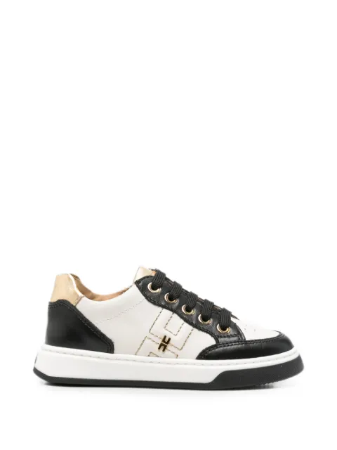 Elisabetta Franchi La Mia Bambina logo-plaque leather sneakers