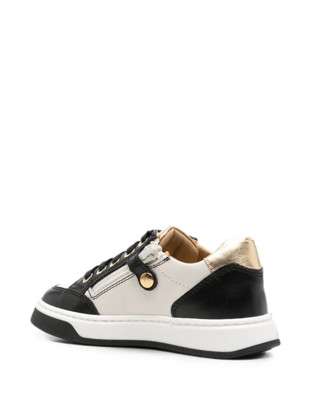 Elisabetta Franchi La Mia Bambina logo-plaque leather sneakers Wit