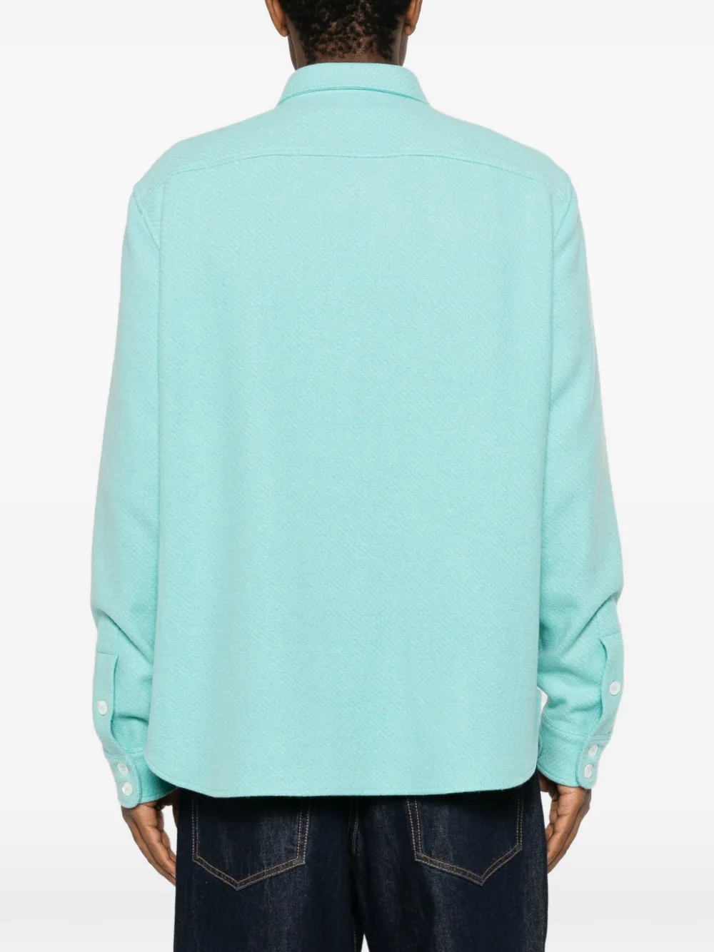Umit Benan Button-up shirtjack met borstzak Blauw