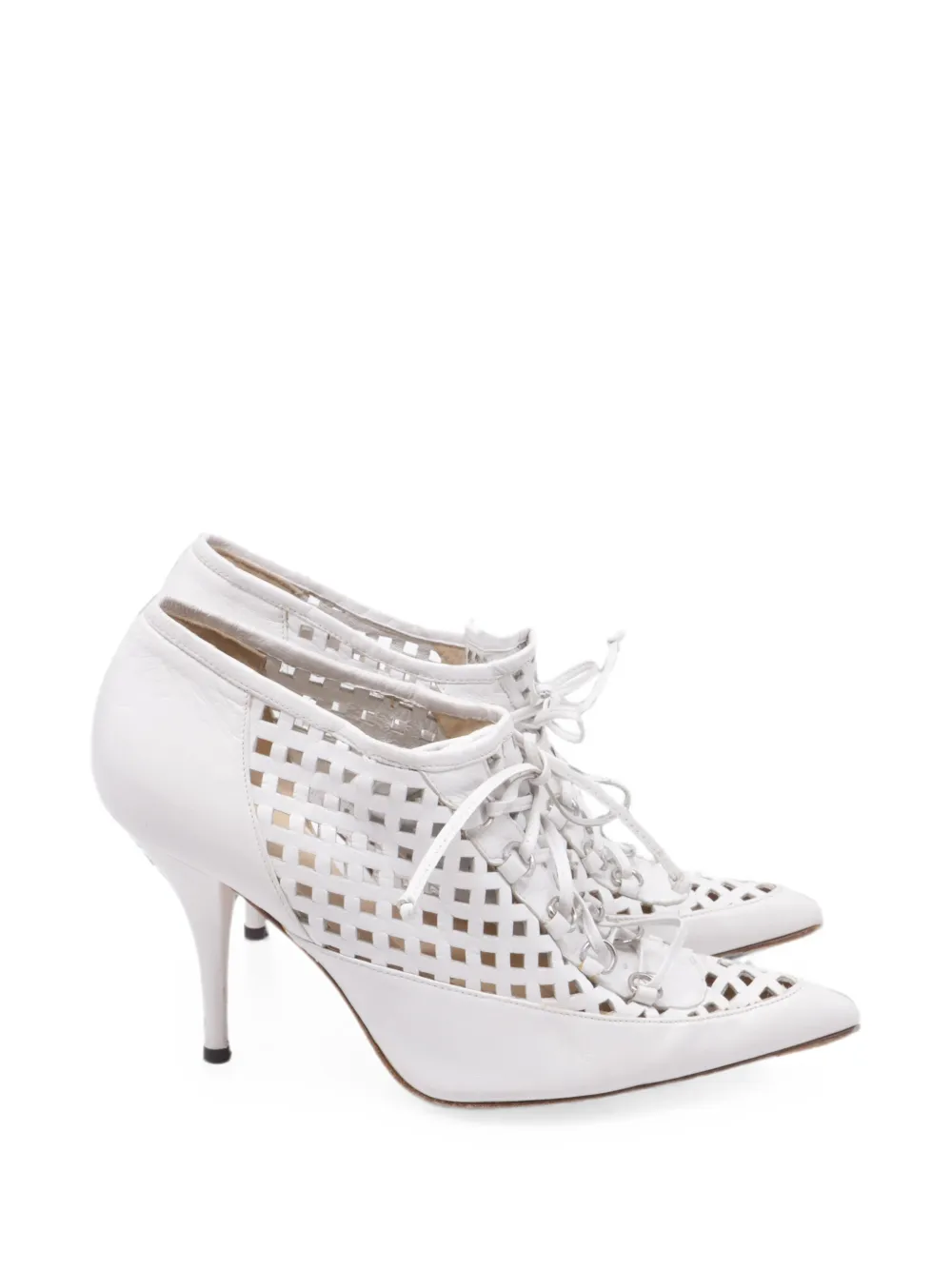 Versace Pre-Owned lace-up cut-out mules - Weiß