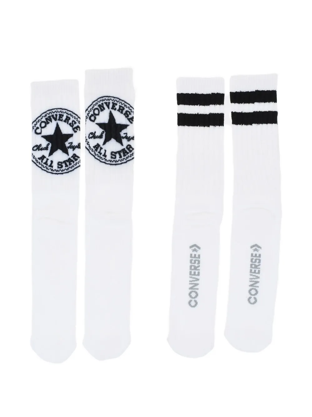 Converse Ribbed Socks (set Of Two) In White