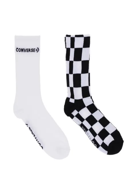 Converse checkerboard logo-knit socks (set of two)