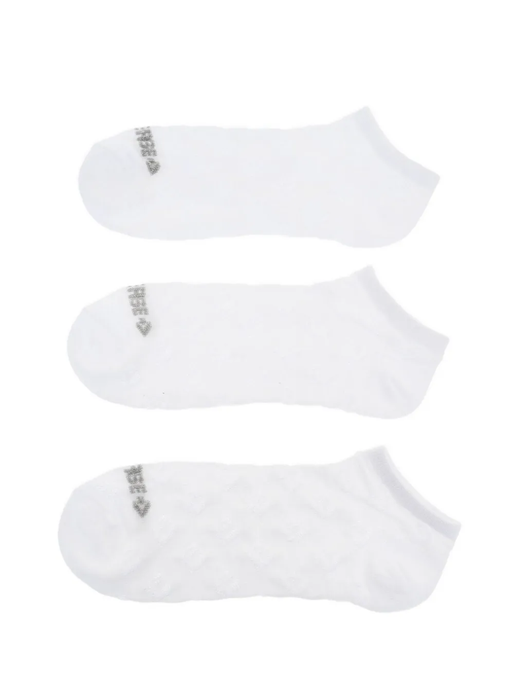 Converse logo-print no-show socks (set of three) Wit