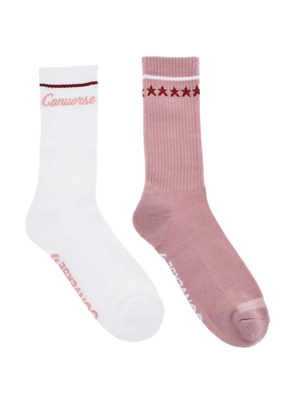 Converse logo-embroidered star-print socks (set of two) Wit