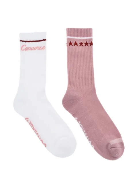 Converse logo-embroidered star-print socks (set of two)