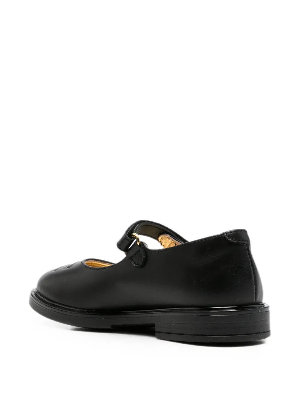 Elisabetta Franchi La Mia Bambina logo-embossed touch-strap ballerinas Zwart