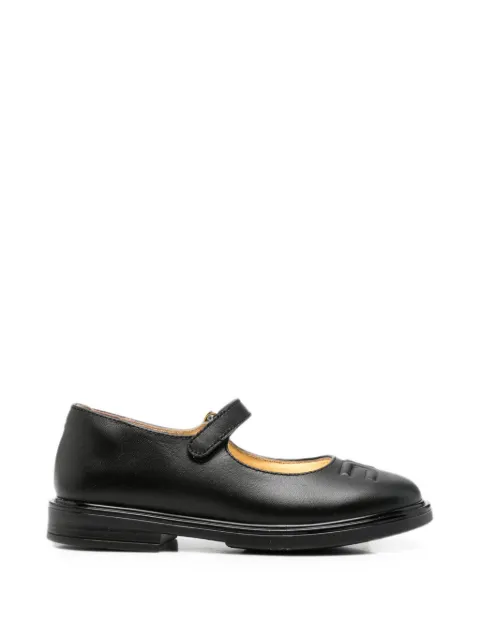 Elisabetta Franchi La Mia Bambina logo-embossed touch-strap ballerinas