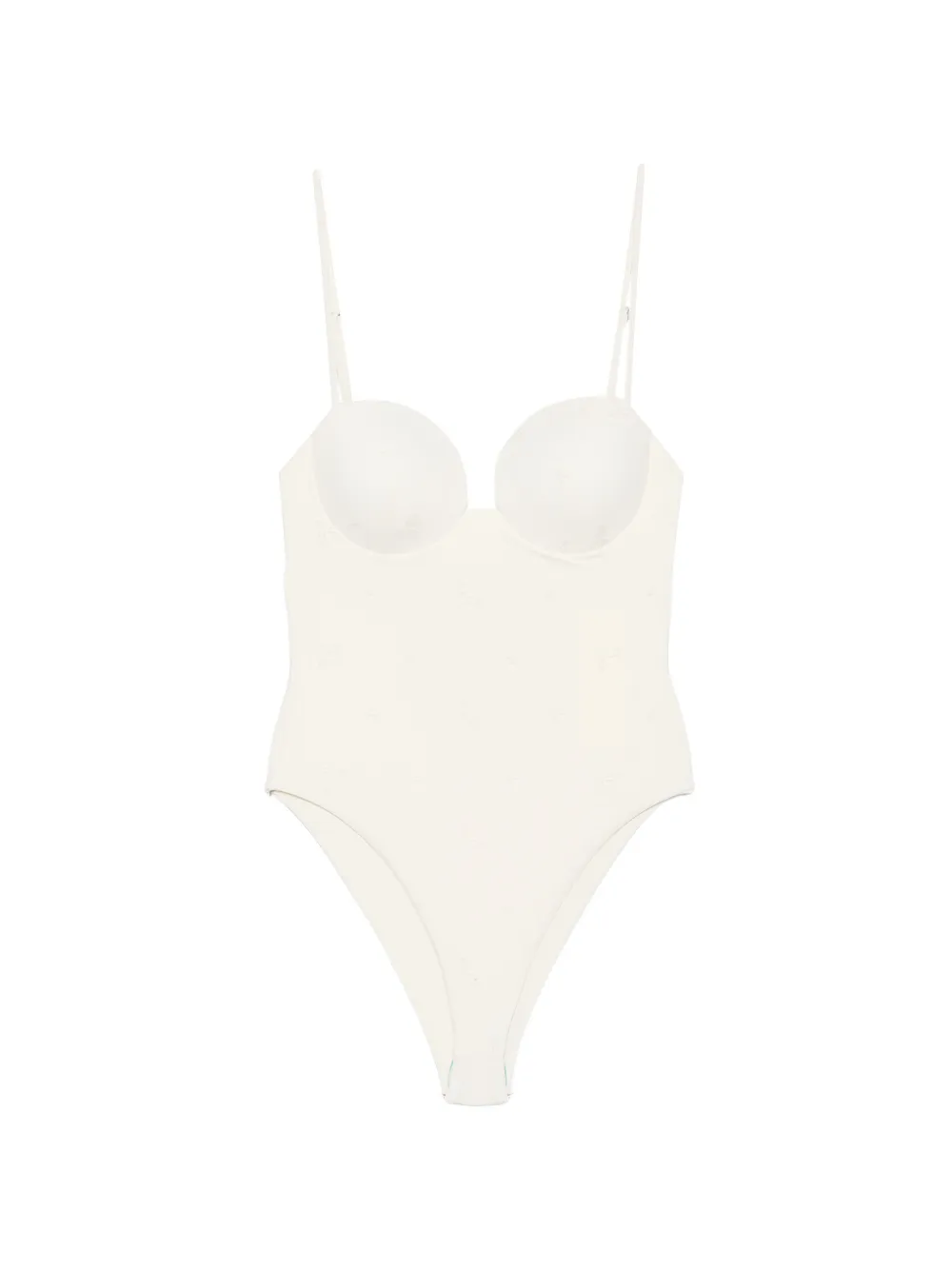 Magda Butrym embroidered underwired swimsuit - Toni neutri