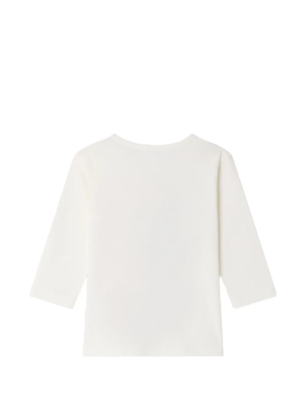 Bonpoint x Maison Kitsuné T-shirt met vossenprint en knoopsluiting Beige