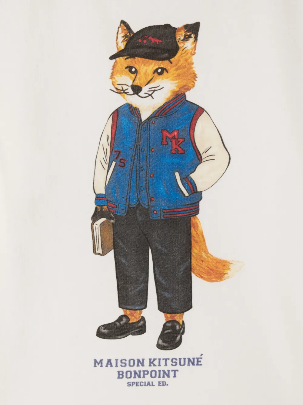 Bonpoint x Maison Kitsuné Tadda T-shirt met lange mouwen Wit