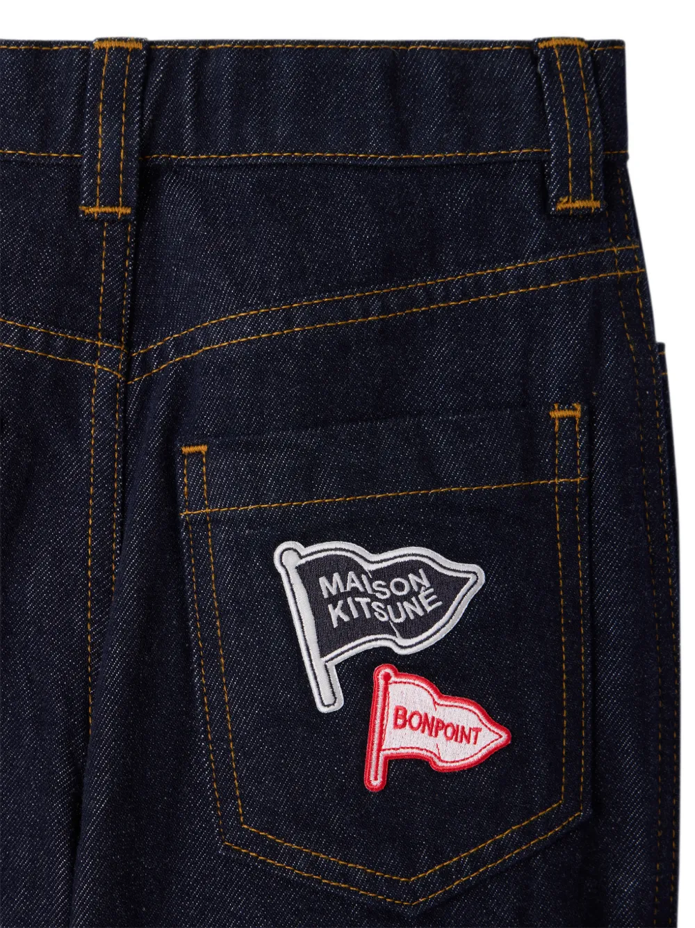 Bonpoint x Maison Kitsuné Morys straight jeans met logopatch Blauw