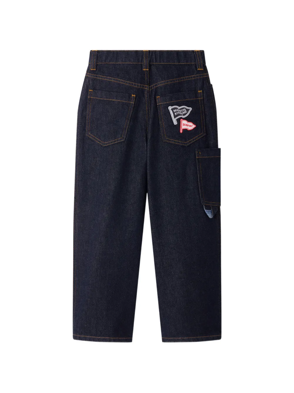 Bonpoint x Maison Kitsuné Morys straight jeans met logopatch Blauw