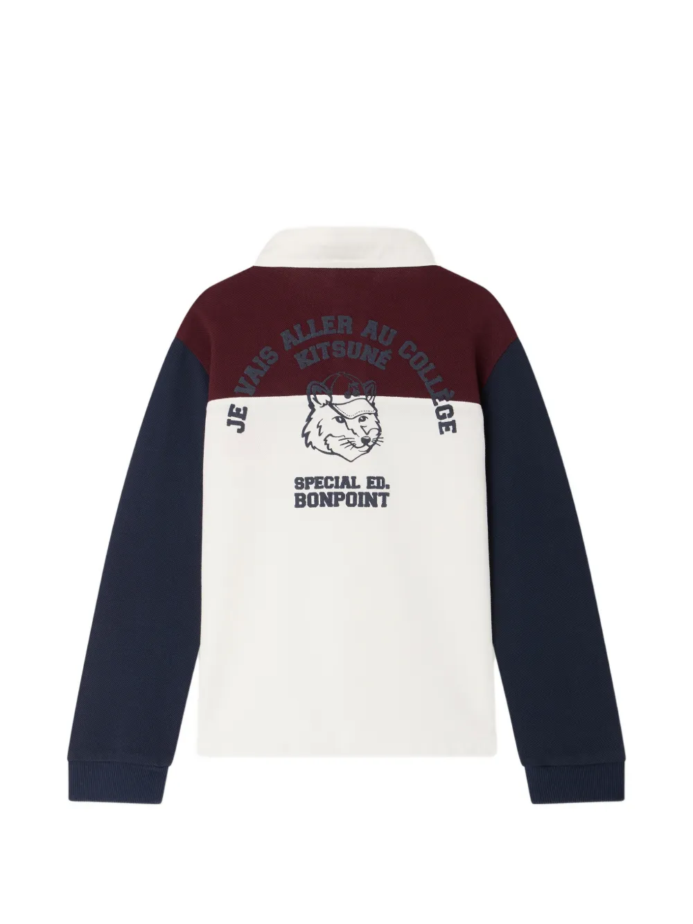 Bonpoint x Maison Kitsuné poloshirt met colourblocking Wit